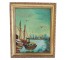 PAINTING-Sailboats in Harbor In Gold Frame