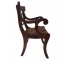 ARM CHAIR-Wooden Regency Chair w/Circle Cutouts & Woven Seat