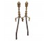 ANDIRONS-Antique Brass 19th Century Andirons (Pair)