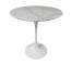 SIDE TABLE-White MCM Tulip W/Marble Top