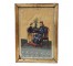 VINTAGE ASIAN FRAMED PAINTING 1- Man in Chair With Boy In Front of Him