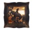 FRAMED ART--Vintage-Copper Back Relief Quail in Flight W/Faux Wood Frame