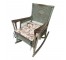 ROCKING CHAIR-Distressed Green Wicker W/Removable Floral Cusion