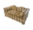 LOVE SEAT-Vintage Yellow and Brown Velvet