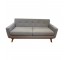 SOFA-MCM Light Gray w/Maple Base