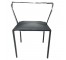 ARM CHAIR-Angled Chrome Arm/Back w/Black Square Seat