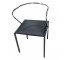 ARM CHAIR-Angled Chrome Arm/Back w/Black Square Seat