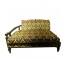 LAF SETTEE-Vintage Black & Gold Diamond Pattern |Fruitwood |Frame Detail