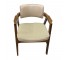 OFFICE CHAIR-Beige Back Rest & Seat Cushion w/Wood Frame