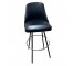 STOOL-Black Vinyl w/ Chrome Foot Ring