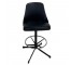 STOOL-Black Vinyl Swivel w/Chrome Foot Ring