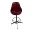 STOOL-Red Vinyl Rounded Slim Seat w/Black Foot Ring