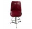 STOOL-Red Vinyl w/Squared Scalloped Back