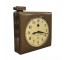 WALL CLOCK-Large Brown Metal School Clock