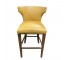 STOOL-Yellow Vinyl w/Nailhead Detail & Painted Base