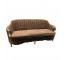 SOFA-Art Nouveau Brown Channel Back w/Gold Accents & Nailheads