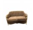 LOVESEAT-Art Nouveau Brown Channel Back w/Gold Accents & Nailheads