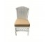 GARDEN CHAIR-Armless White Wicker w/Seat Cushion