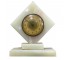 CLOCK-Vintage "New Haven" Marble Diamond Shape w/Brass Face