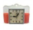 CLOCK-Vintage Red & White Telechron w/Pen Cups