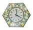 WALL CLOCK-Vintage G.E. Green/Yellow/Beige Faux Mosaic Pattern