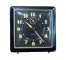 ALARM CLOCK-Vintage Black Square Westclox