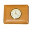 ALARM CLOCK-Bradley Brown Leather w/Storage Compartment