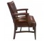 VINTAGE OFFICE CHAIR-Wood |Brown Leather Upholstery