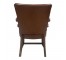 VINTAGE OFFICE CHAIR-Wood |Brown Leather Upholstery