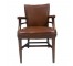 VINTAGE OFFICE CHAIR-Wood |Brown Leather Upholstery