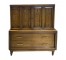 DRESSER-Tallboy Chest Veneer Wood w/Vertical Scroll Detail