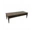 COFFEE TABLE-Glossed Fruitwood w/Tapered Legs | Carved Floral Decor & Faux Front Drawer