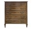 DRESSER-Tall Walnut Chest w/(5) Drawers & Decorative Molding