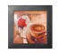 TRIVET-Square Cappuccino Plaque w/Black Frame