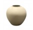 VASE-Textured Beige Ceramic Short Bud Vase