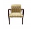 ARM CHAIR-Cherrywood Frame w/Gold Fabric & Circle Pattern