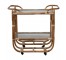 BAR CART-Rattan 2-Tier | On Casters With Glass Top & Shelf