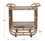 BAR CART-Rattan 2-Tier | On Casters With Glass Top & Shelf