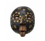 MASK-(9.5"x12")Ashanti Buluba African Mask |Black W/Brass