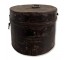 CANISTER-Rusted Oval Metal Storage Canister