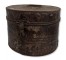 CANISTER-Rusted Oval Metal Storage Canister