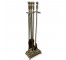 FIREPLACE TOOLS-Set-Brass Stand w/4 Tools & Rectangular Base
