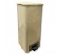 GARBAGE CAN-Beige Metal Can w/Foot Pedal