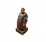 Sculpture-Carve Wooden Friar Holding Orange Umbrella