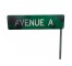 (83150200)SIGN-RAF Green Distressed "Avenue A" Street Sign on Short Pole