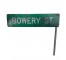 (83150202)SIGN-RAF Green Distressed "Bowery St" Street Sign on Short Pole