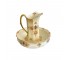 (72130015)PITCHER/WASH BASIN-Antique Crown Devon Beige w/Floral & Gold Detailing Matching Pitcher & Basin