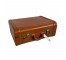 (64080303) SUITCASE-Vintage Faux Leather Brown Suitcase