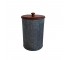 (25320132)CONTAINER-w|Lid-Large Metal Tin w|Wooden Top