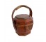 (25020272)BASKET-Antique Handpainted Wooden Octagon Wedding Basket